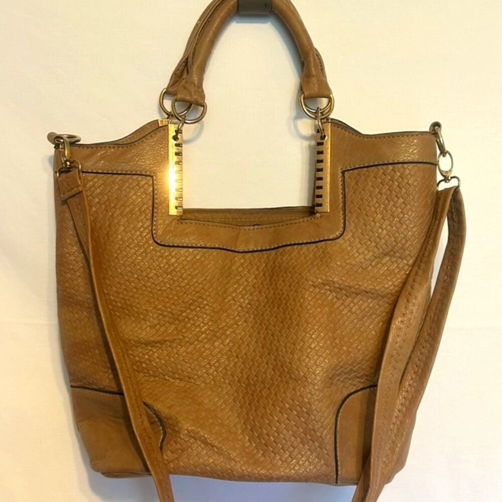 NWOT! Kate Hill Vegan Leather Carmel Brown Faux Leather Crossbody/Shoulder Bag